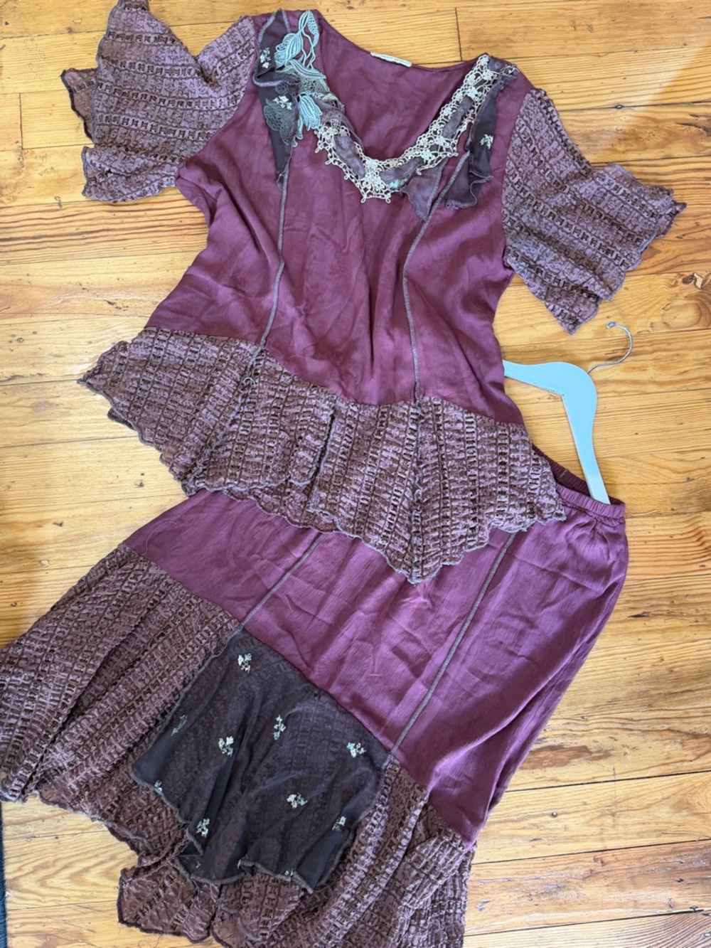Women's Plum Tiered Boho Skirt